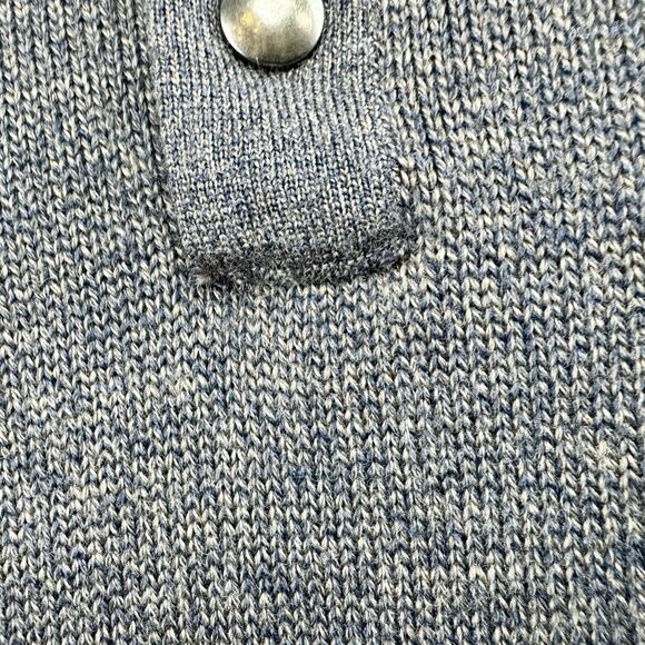 Banana Republic Wool Sweater M Mock Neck Henley Merino Wool Grey Ribbed Preppy - Picture 3 of 8